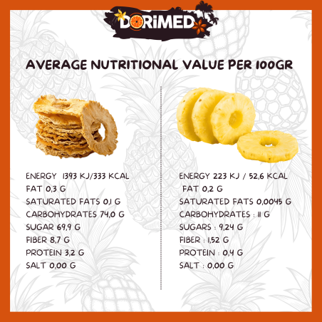 Ananas Tranches Séchées 3Kg